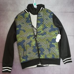 Wonder Nation Quilted Bomber Jacket and Hooded T-S
